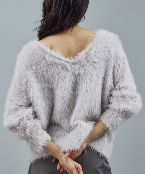 SALON adam et rope' モヘア風ニットトップス F 日本製 SALON adam et ropé(サロン アダム エ ロペ) / モヘアシルクローゲージ