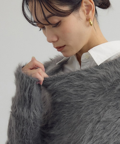 SALON adam et rope' モヘア風ニットトップス F 日本製 SALON adam et ropé(サロン アダム エ ロペ) / モヘアシルクローゲージ