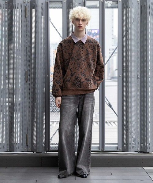 HARE セーター ニット ダマスクガラモールニットプルオーバー(HARE