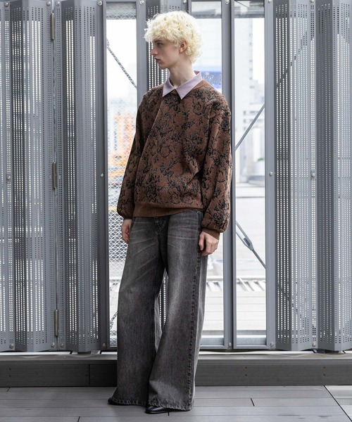 HARE（ハレ） セーター ニット ダマスクガラモールニットプルオーバー