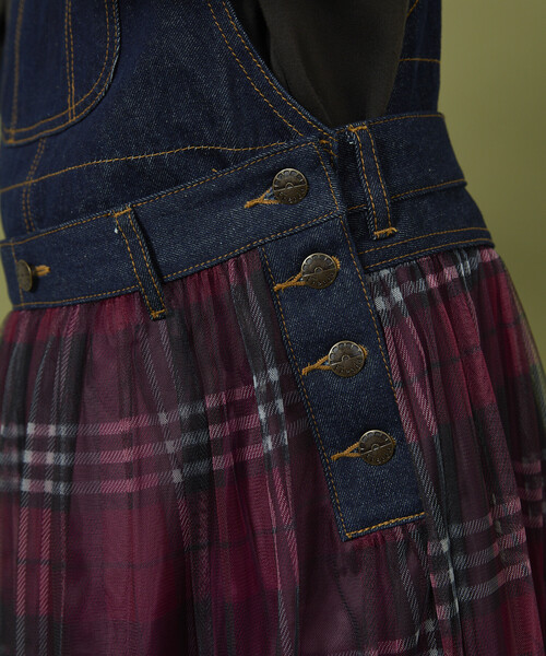 freada フリーダ　フレアサロペット　パープル freada フリーダフレアサロペットパープル