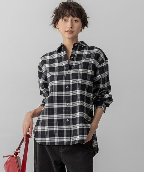 魔女の宅急便　コットンビエラシャツ！完売品！ ブラウス シャツ 「洗える」ブラッシュド ビエラチェック レディース
