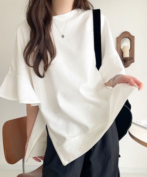 「classicalelf」 半袖カットソー X-LARGE グレイッシュベージュ レディース_画像2