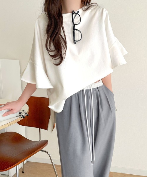 「classicalelf」 半袖カットソー X-LARGE グレイッシュベージュ レディース_画像3