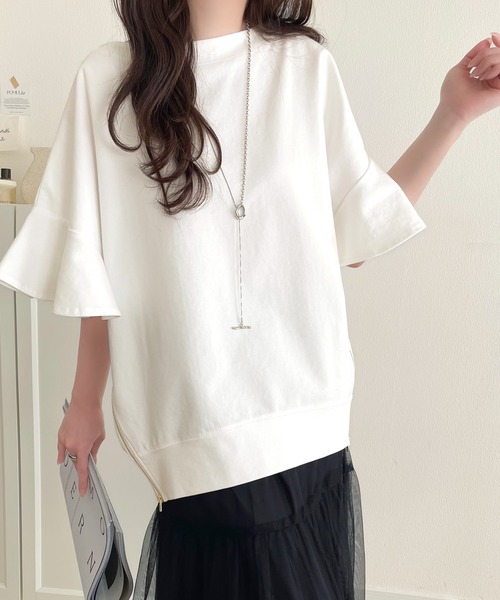 「classicalelf」 半袖カットソー X-LARGE グレイッシュベージュ レディース_画像5