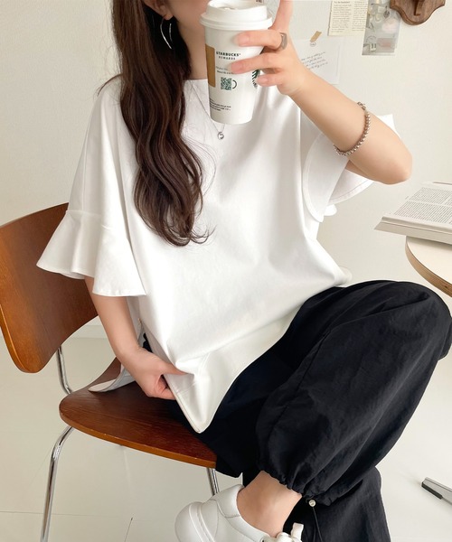 「classicalelf」 半袖カットソー X-LARGE グレイッシュベージュ レディース_画像6