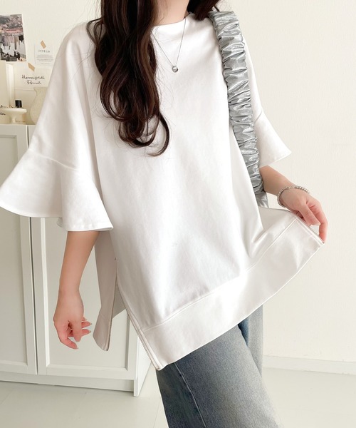 「classicalelf」 半袖カットソー X-LARGE グレイッシュベージュ レディース_画像8