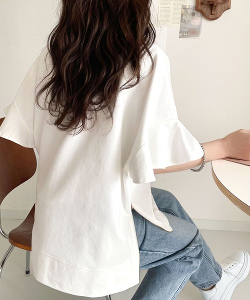 「classicalelf」 半袖カットソー X-LARGE グレイッシュベージュ レディース_画像9