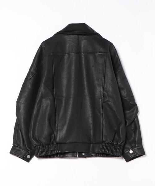 革ジャン ライダース a.p.o.v. ダブルカラー合成皮革オーバーサイズ