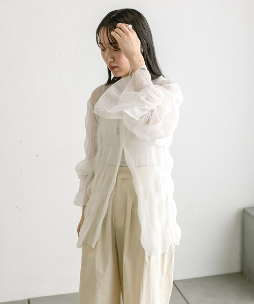 「mystic」 長袖ブラウス FREE オフホワイト レディース_画像4
