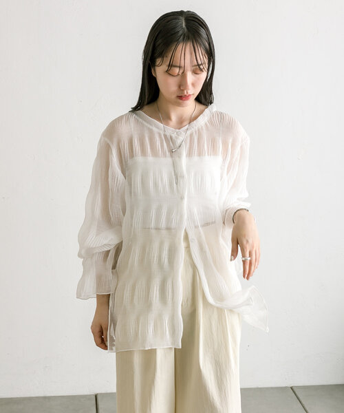 「mystic」 長袖ブラウス FREE オフホワイト レディース_画像5