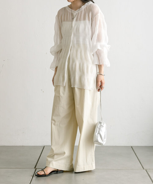 「mystic」 長袖ブラウス FREE オフホワイト レディース_画像6