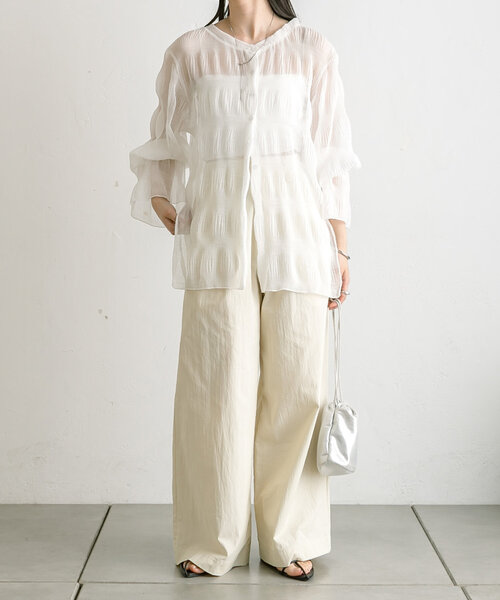 「mystic」 長袖ブラウス FREE オフホワイト レディース_画像7