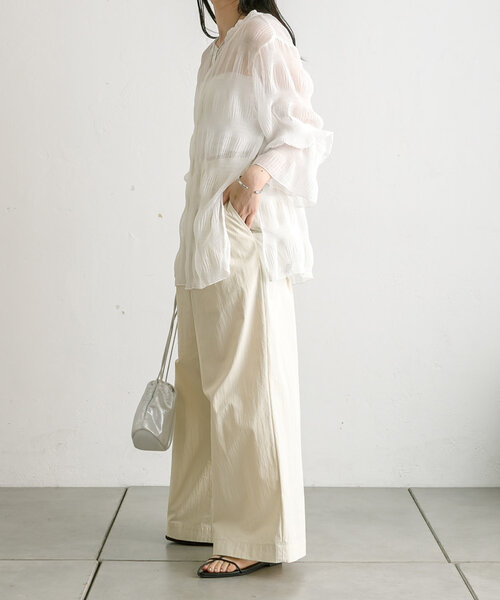 「mystic」 長袖ブラウス FREE オフホワイト レディース_画像8