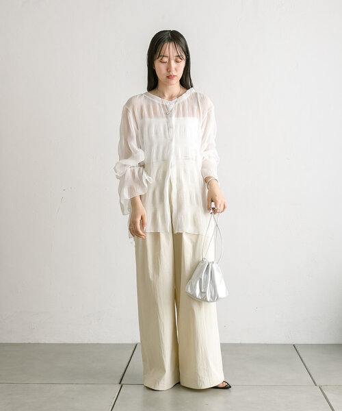 「mystic」 長袖ブラウス FREE オフホワイト レディース_画像9