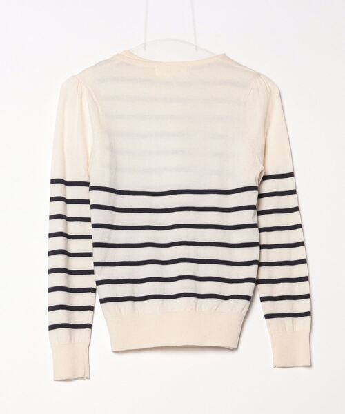 「LAISSE PASSE」 ボーダー柄ニットアンサンブル 38 ベージュ レディース_画像2