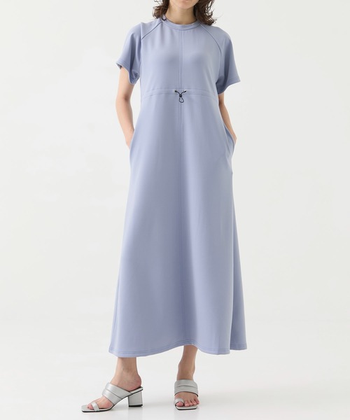 「A + TOKYO」 半袖ワンピース 2 ブルー レディース_画像7