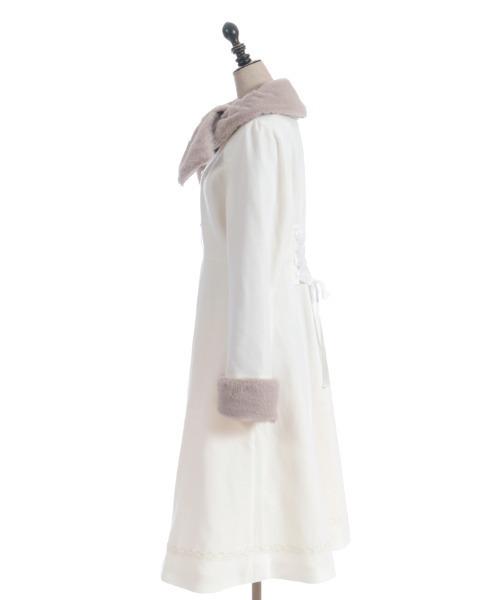 axes femme POETIQUE ダッフルコート コート ファーティペ付ロング