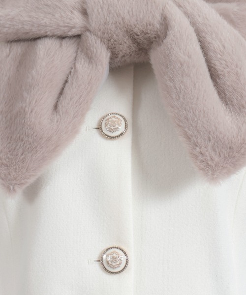 axes femme POETIQUE ダッフルコート コート ファーティペ付ロング