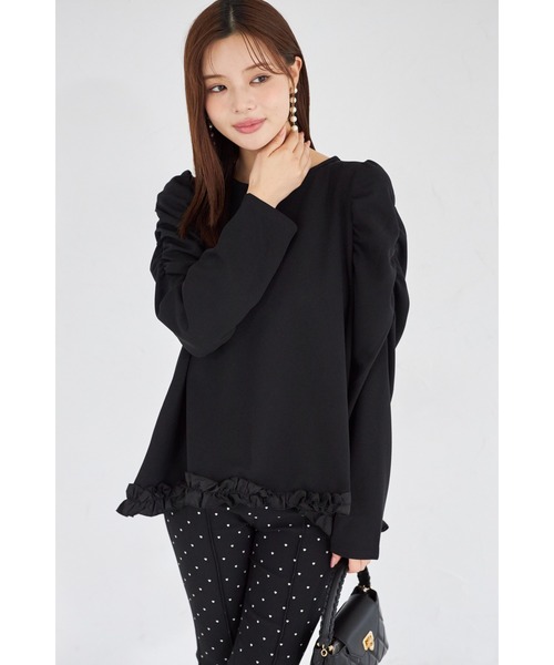 美品アンスリード ヘムボリュームギャザーシャツ ドローコード チュニック tocco closet（トッコ クローゼット） tシャツ 「ZOZO限定」ギャザー