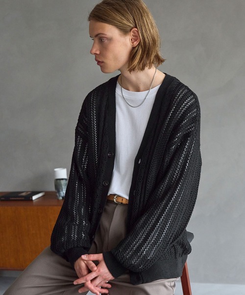 EMMA CLOTHES（エマクローズ） ニットカーディガン M ブラック メンズ