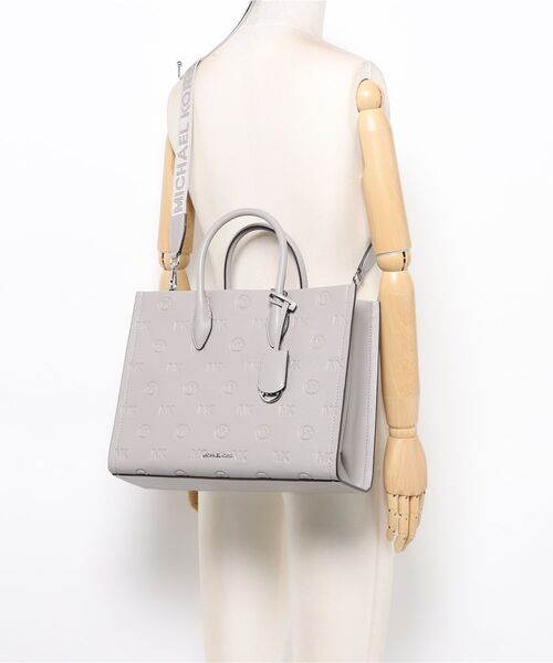 ★美品★MICHAEL KORS MIRELLA EW グレートート 公式アウトレット】MIRELLA ロゴ デボス EW トート ミディアム