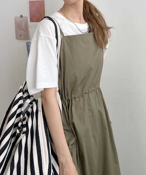 「Futier land」 キャミソールワンピース FREE カーキ レディース_画像6