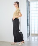 マタニティ ストライプジャガードワイドパンツ(...の詳細画像4