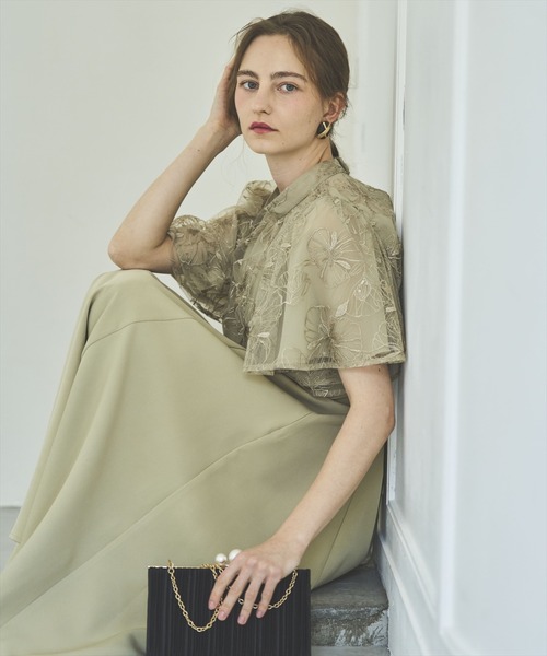 AND COUTURE（アンドクチュール） ドレス ラメフラワーチュール