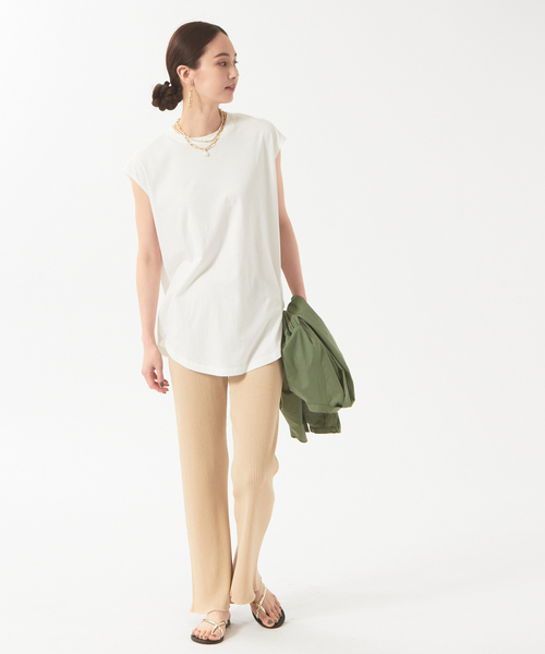 「qualite」 イージーパンツ 34 チャコールグレー レディース_画像6