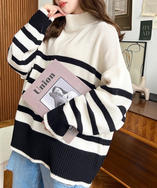 「moment+」 長袖ニット M アイボリー レディース_画像7