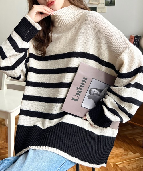 「moment+」 長袖ニット M アイボリー レディース_画像8