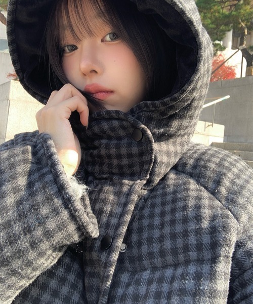 anyonemore ダウンコート ダウンジャケット 「MADE」 フードハイネック