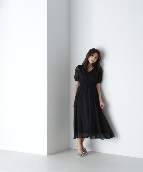 「NATURAL BEAUTY BASIC」 半袖ワンピース MEDIUM ブルー レディースの画像