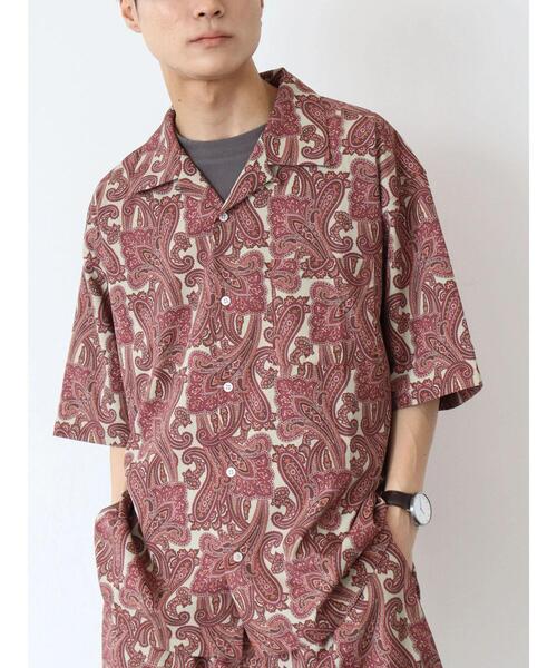 「CRAFT STANDARD BOUTIQUE」 半袖シャツ LL ブラウン メンズ_画像3