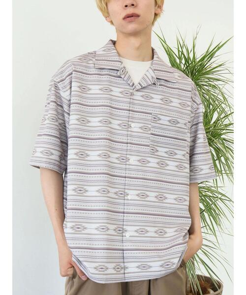「CRAFT STANDARD BOUTIQUE」 半袖シャツ LL ブラウン メンズ_画像4