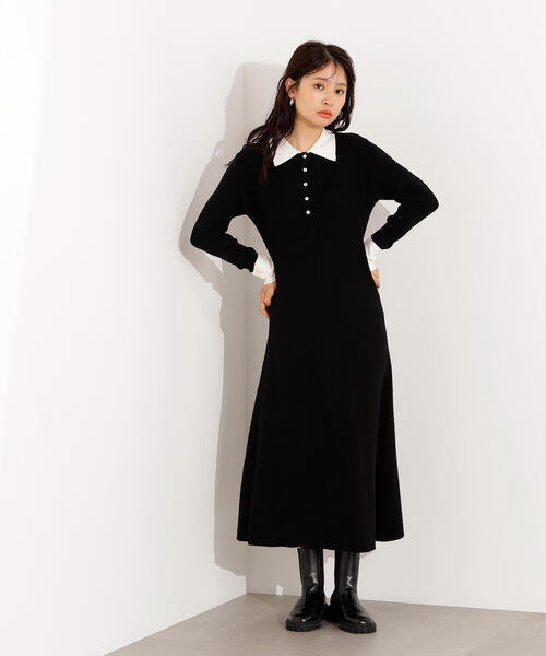 「N.（N. Natural Beauty Basic）」 ニットワンピース MEDIUM レッド レディース_画像3