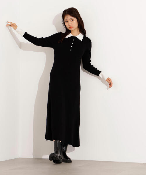 「N.（N. Natural Beauty Basic）」 ニットワンピース MEDIUM レッド レディース_画像6