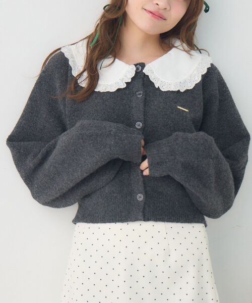 Emsexcite（エムズエキサイト） カーディガン 丸襟NTカーデ レディース