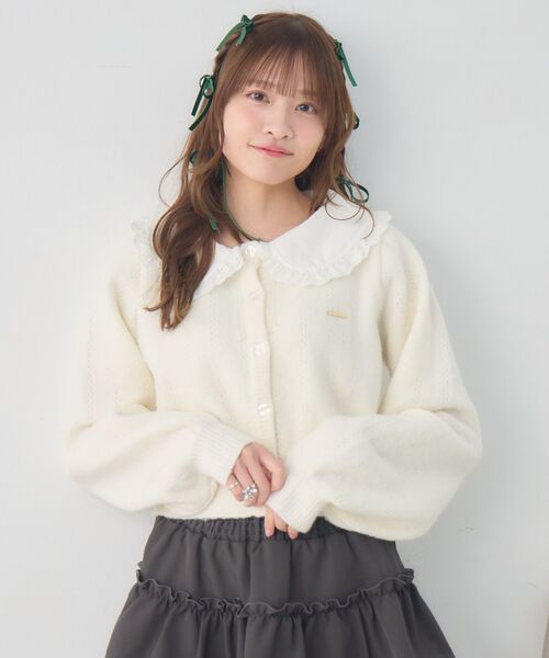 Emsexcite（エムズエキサイト） カーディガン 丸襟NTカーデ レディース