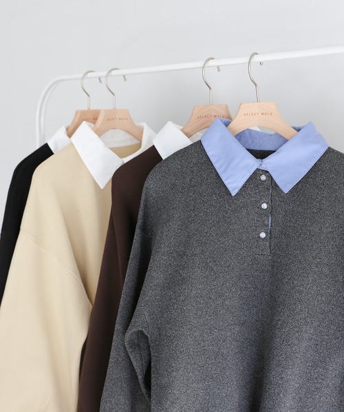 「select MOCA」 長袖ニット FREE チャコールグレー レディース_画像7