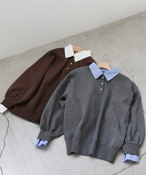 「select MOCA」 長袖ニット FREE チャコールグレー レディース_画像8