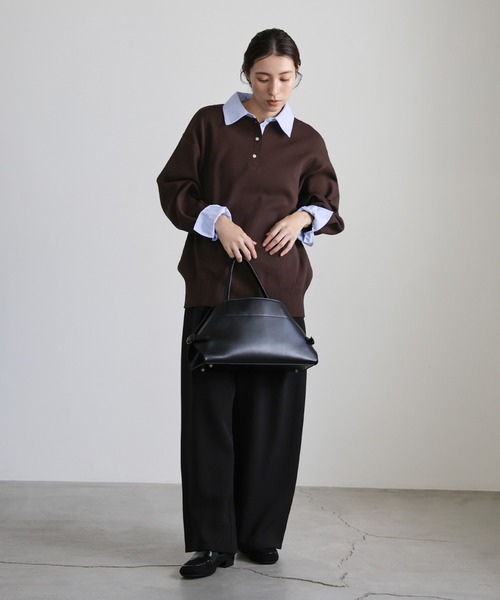 「select MOCA」 長袖ニット FREE チャコールグレー レディース_画像9