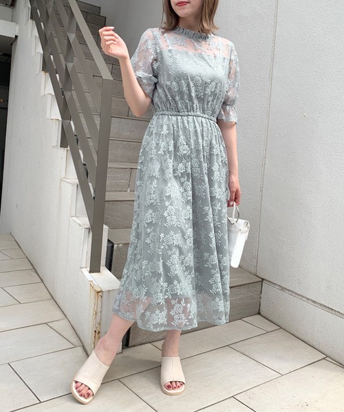 「OLIVE des OLIVE」 半袖ワンピース FREE アイボリー レディース_画像2