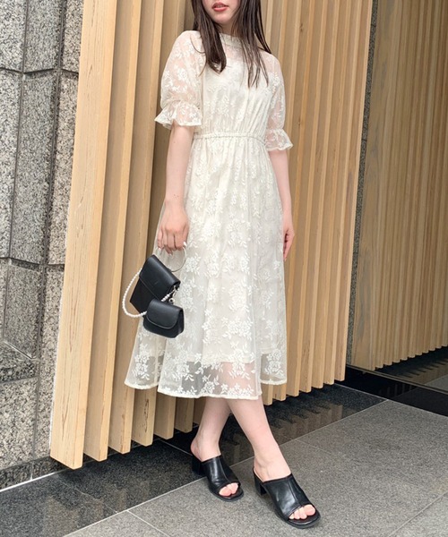 「OLIVE des OLIVE」 半袖ワンピース FREE アイボリー レディース_画像3
