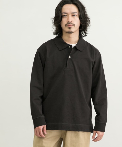 MHL.」 長袖ポロシャツ MEDIUM チャコールグレー メンズ SOWA|桑和 