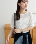 tシャツ シアーリブ5分袖「WEB限定カラーあ...の詳細画像1