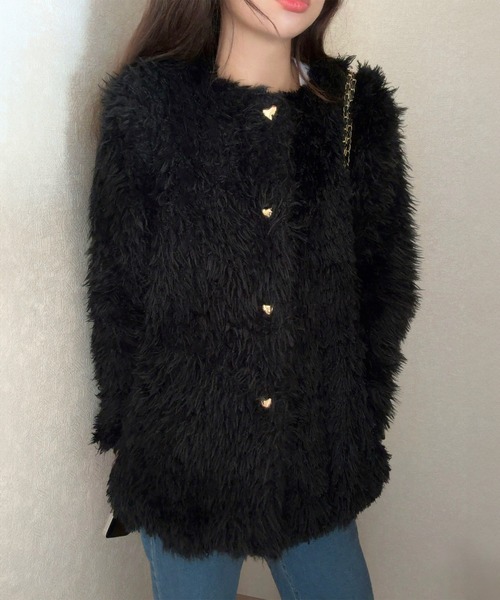 「LAUIR」 ファーコート MEDIUM アイボリー レディース_画像7