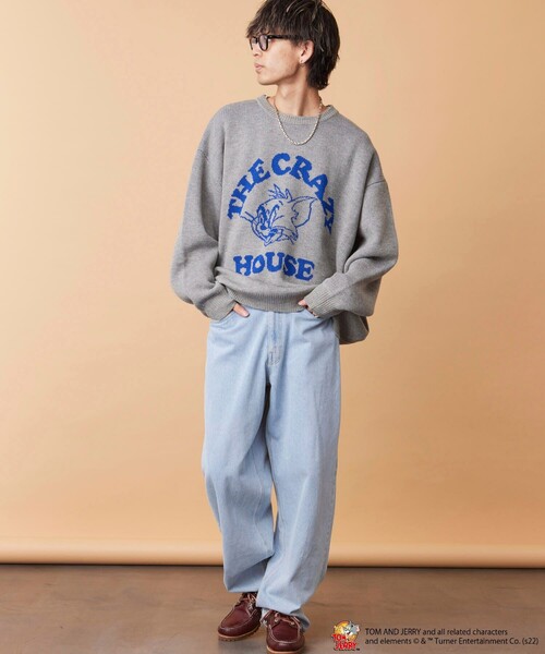 「PUBLUX」 長袖ニット LARGE グレー メンズ_画像7