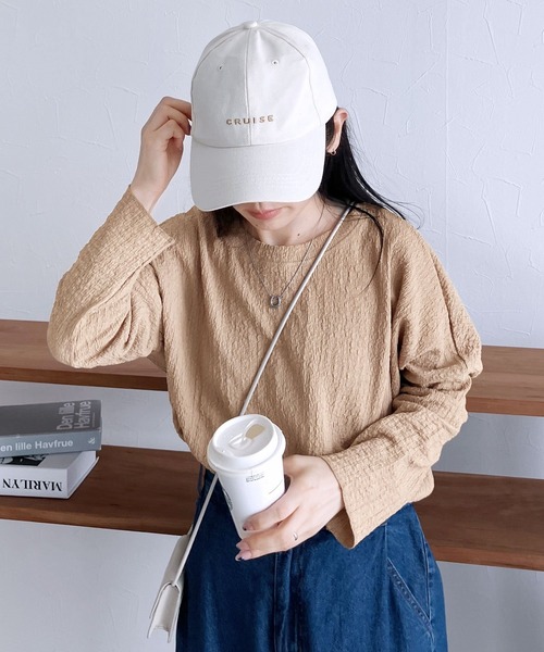 「reca」 長袖カットソー FREE ブラウン レディース_画像8